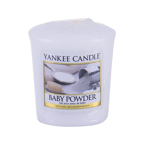 Vonná svíčka Yankee Candle Baby Powder 49 g poškozený obal