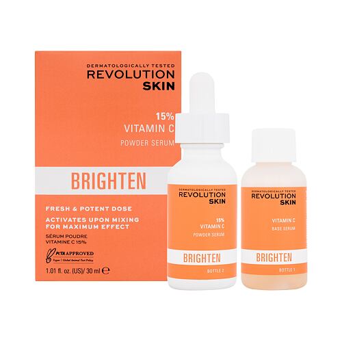 Pleťové sérum Revolution Skincare Brighten 15% Vitamin C Powder Serum 30 ml poškozená krabička