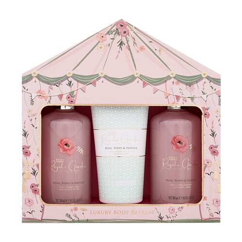 Sprchový gel Baylis & Harding Royale Garden Rose, Poppy & Vanilla Luxury Body Retreat 300 ml Kazeta