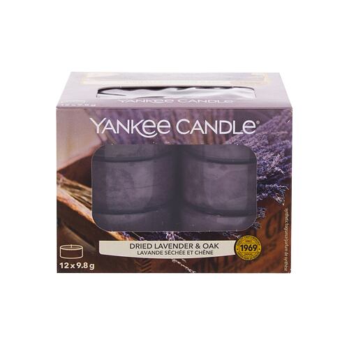 Vonná svíčka Yankee Candle Dried Lavender & Oak 117,6 g poškozená krabička