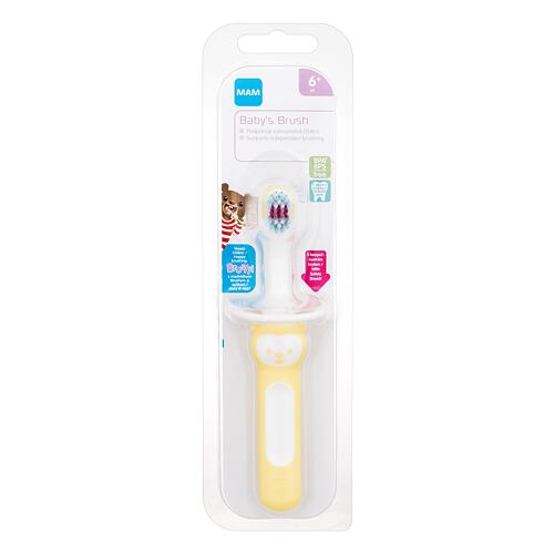 Klasický zubní kartáček MAM Baby´s Brush 6m+ Yellow 1 ks