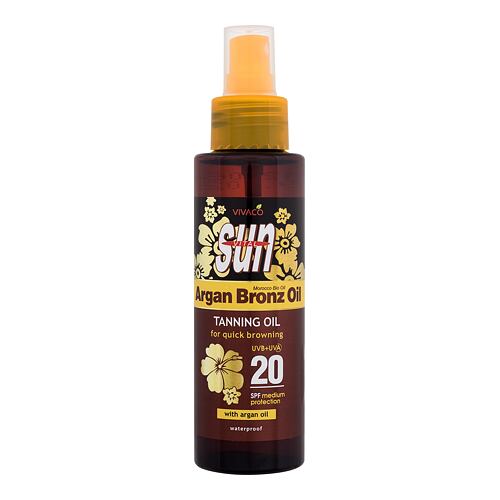 Opalovací přípravek na tělo Vivaco Sun Argan Bronz Oil Tanning Oil SPF20 100 ml