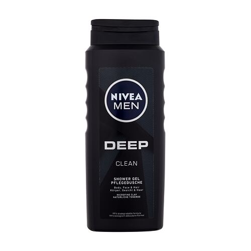 Sprchový gel Nivea Men Deep Clean Body, Face & Hair 500 ml