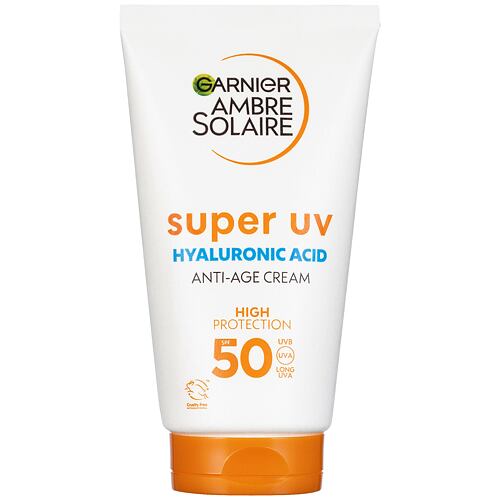 Opalovací přípravek na obličej Garnier Ambre Solaire Super UV Hyaluronic Acid Anti-Age Cream SPF50 50 ml