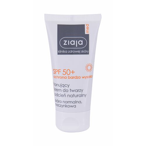 Opalovací přípravek na obličej Ziaja Med Protective Tinted SPF50+ 50 ml Natural